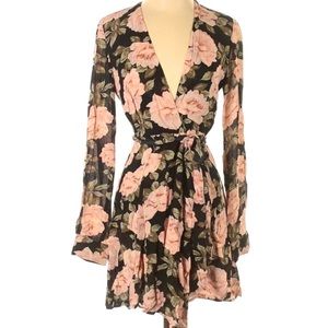 Reformation Wrap Dress Mini Deep V